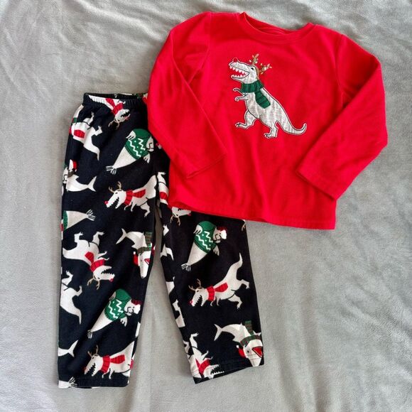 Carter's Other - 4/$10 - Just One You by Carter's Fleece Christmas Dinosaur Pajama Set
